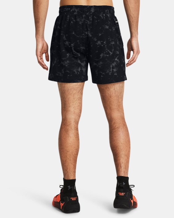 Men's Project Rock Rival Terry Printed Shorts in Black image number 1